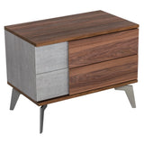 Palermo - Italian Modern Faux Concrete & Walnut Bedroom Set