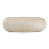 Denny - Modern Beige Fiberform Large Oval Coffee Table