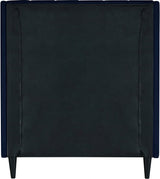Eva Navy Velvet Twin Bed