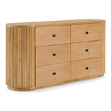 Harris + Jacobson - Modern Off-White Fabric + Natural Oak 4-Piece Bedroom Set