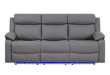 U6026 Pu 72A Reclining Sofa with LED