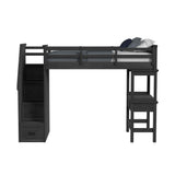 Hampton Kids Loft with Staircase and Desk with Speaker