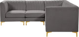 Alina Grey Velvet Modular Sectional