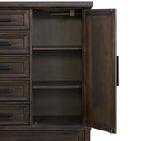 Colorado City 6-Drawer Door Chest in Charcoal