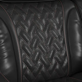 Prime Time P3 Recliner with LED and wireless charger pocket in Jett Black with Red Stitching