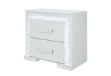 Naomi Silver Marble Nightstand with LED