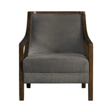 Hopkins Chair w/Brown Arm Columbia Charcoal