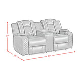 Carlo Power Motion Loveseat with Power Headrest, Console and LED