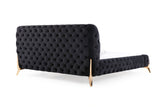 Legend - Modern Black Velvet & Rosegold Bed