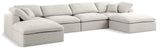 Serene Cream Linen Fabric Deluxe Cloud Modular Sectional