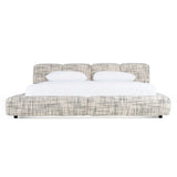 Shiloh - Modern Off-White + Black Fabric Bed