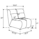 Charlotte Upholstered Curved Armless Chair Ivory