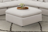Hobson Cushion Seat Ottoman Off-White