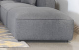 Jennifer Square Upholstered Ottoman Grey