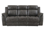 U8517 Grey Reclining Sofa/Console Reclining Loveseat