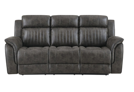 U8517 Grey Reclining Sofa/Console Reclining Loveseat