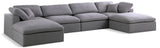 Serene Grey Linen Fabric Deluxe Cloud Modular Sectional