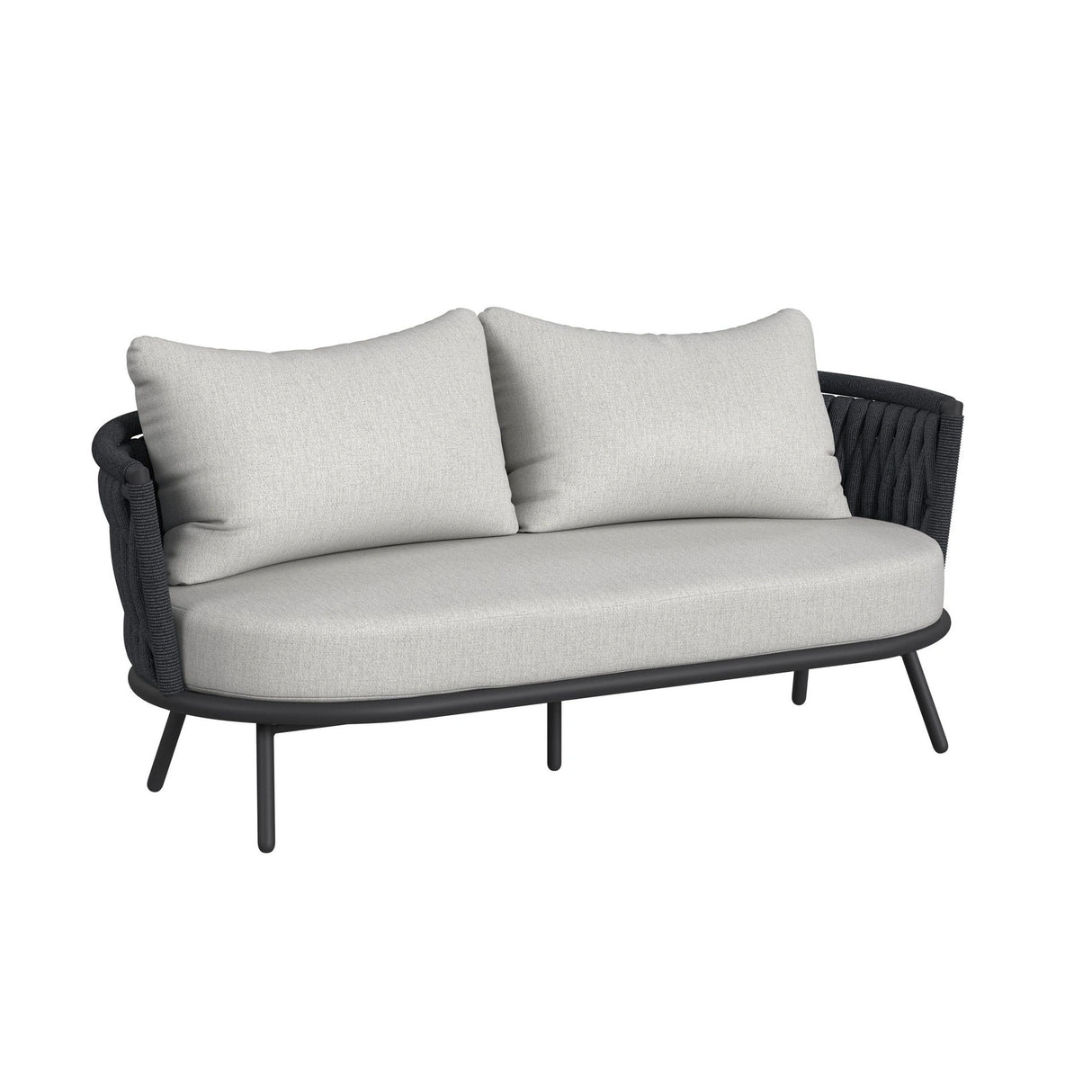 Bali Loveseat with Olefin Grey in Dark Grey