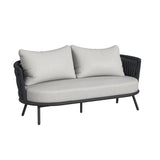 Bali Loveseat with Olefin Grey in Dark Grey