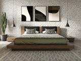 Fantasia - Dark Walnut/Dark Grey Bed and Two Nightstands