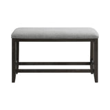 Elodie Counter Bench with Grey Fabric in Charcoal