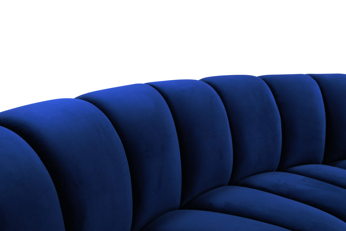 Infinity Navy Velvet 9pc. Modular Sectional