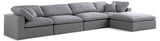 Serene Grey Linen Fabric Deluxe Cloud Modular Sectional