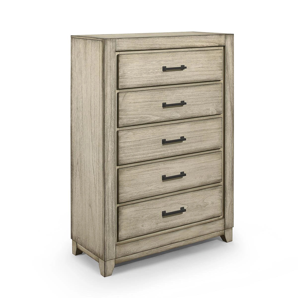 New Classic Furniture Ashland 5 Drawer Chest in Rustic White