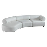 Stuart - Contemporary White Leather Left Facing Chaise Sectional Sofa