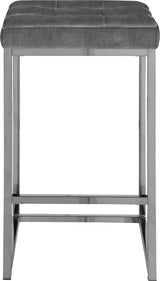 Nicola Grey Velvet Stool
