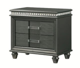 Crown Mark Furniture Adira 2 Drawer Nightstand in Silver image