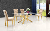 Capri Beige Velvet Dining Chair