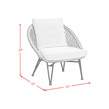 Grace Outdoor Seating 4PC Set - Black, Natural and Olefin Beige