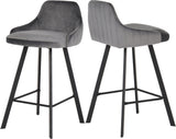 Viviene Grey Velvet Stool