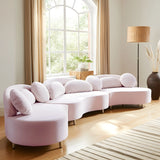 Vivacious Pink Velvet 3pc. Sectional (3 Boxes)