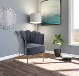 Jester Grey Velvet Accent Chair
