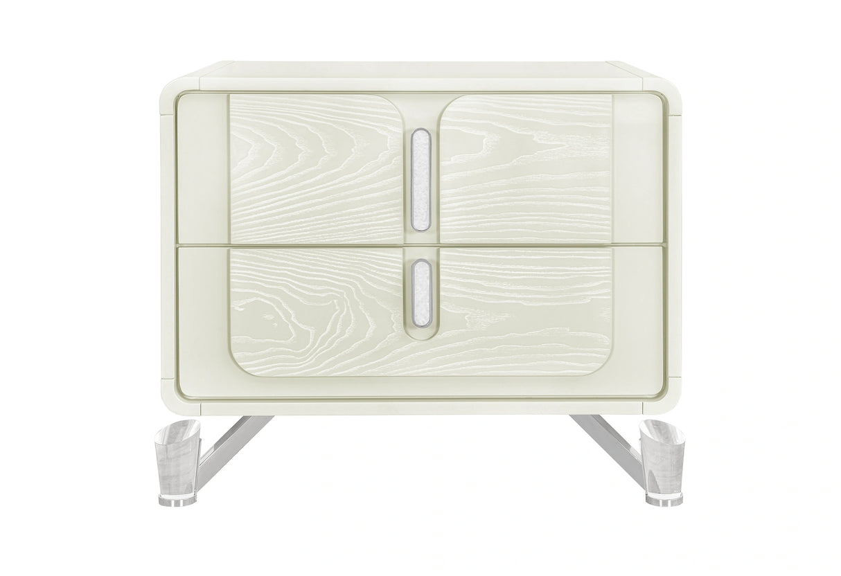 Lyra Beige Nightstand with USB