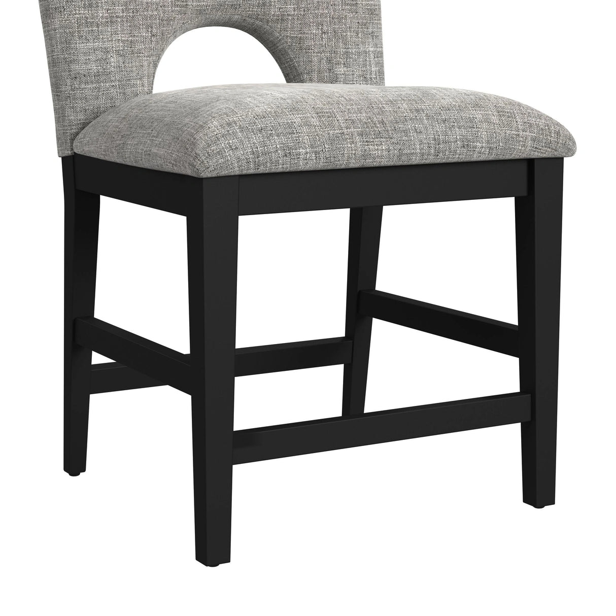 Oregon Side Chair with Grey Fabric in Black (2 Per Carton)