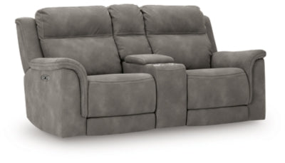 Next-Gen DuraPella Power Reclining Loveseat with Console - galleria furniture outlet