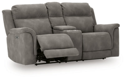 Next-Gen DuraPella Power Reclining Loveseat with Console - galleria furniture outlet