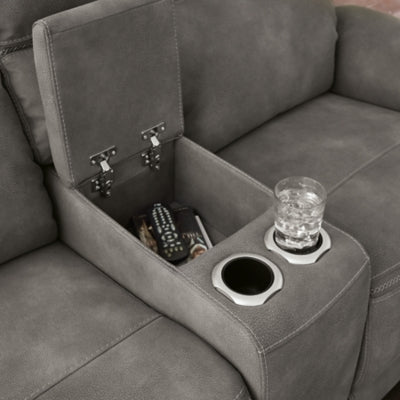 Next-Gen DuraPella Power Reclining Loveseat with Console - galleria furniture outlet