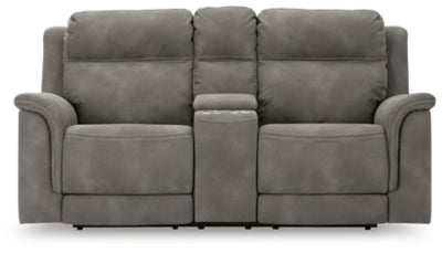 Next-Gen DuraPella Power Reclining Loveseat with Console - galleria furniture outlet