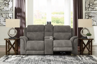 Next-Gen DuraPella Power Reclining Loveseat with Console - galleria furniture outlet