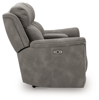 Next-Gen DuraPella Power Reclining Loveseat with Console - galleria furniture outlet