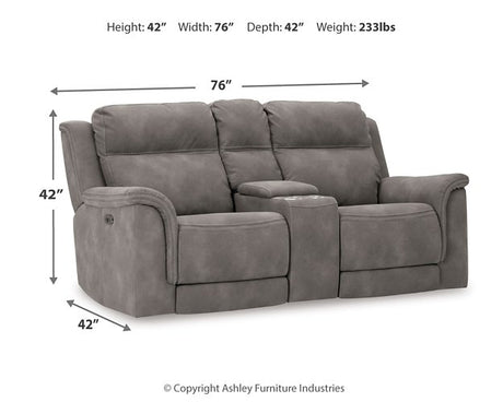 Next-Gen DuraPella Power Reclining Loveseat with Console - galleria furniture outlet