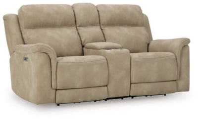 Next-Gen DuraPella Power Reclining Loveseat with Console - galleria furniture outlet