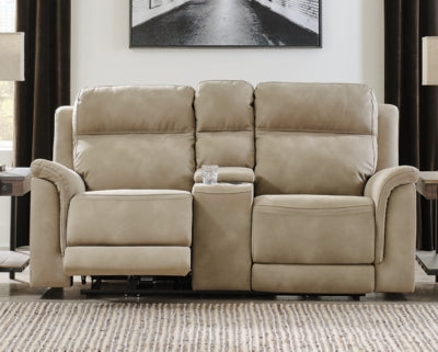 Next-Gen DuraPella Power Reclining Loveseat with Console - galleria furniture outlet
