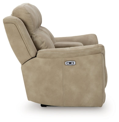 Next-Gen DuraPella Power Reclining Loveseat with Console - galleria furniture outlet