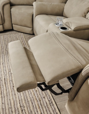 Next-Gen DuraPella Power Reclining Loveseat with Console - galleria furniture outlet