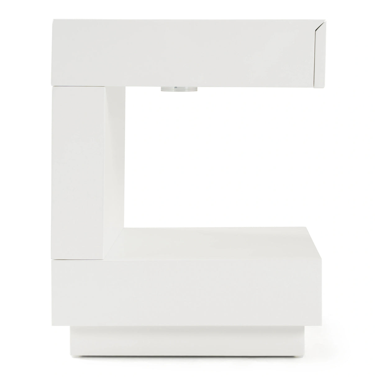Esso Modern White Glossy Tall Nightstand